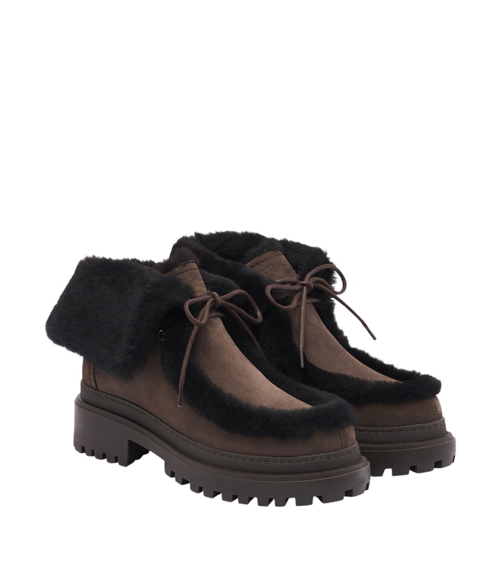 Photo: Yves Salomon Shearling-lined suede ankle boots