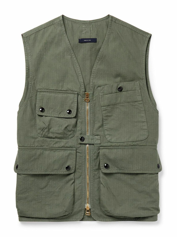 Photo: Drake's - Cotton-Ripstop Gilet - Green