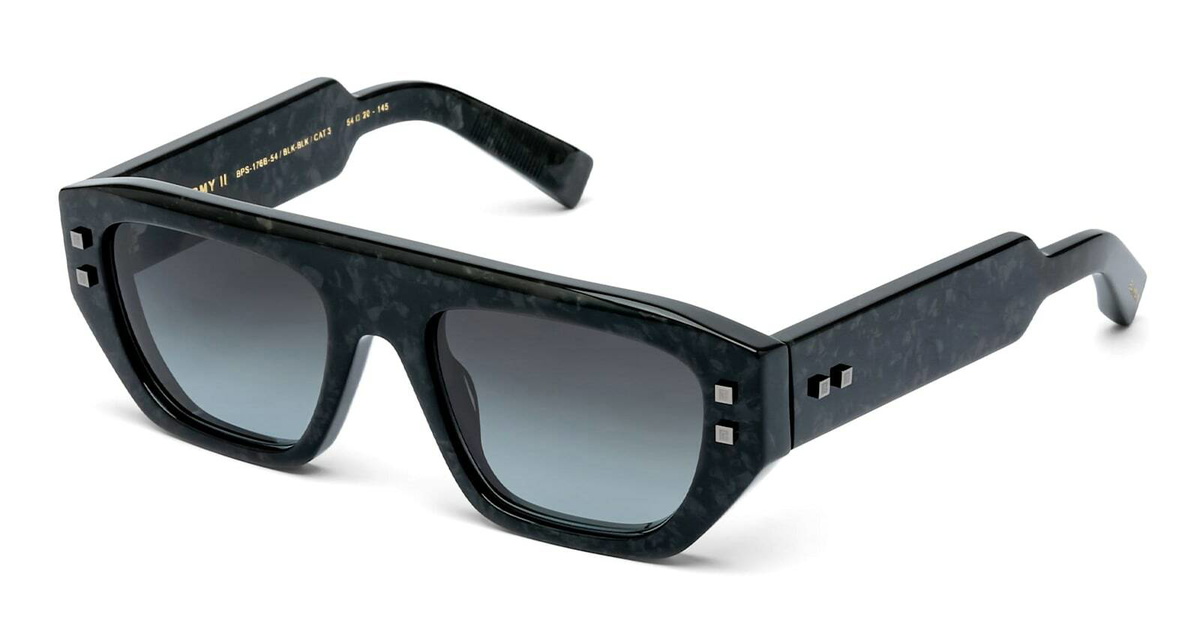 Balmain B-army Ii - Leather Black / Black Rhodium Sunglasses