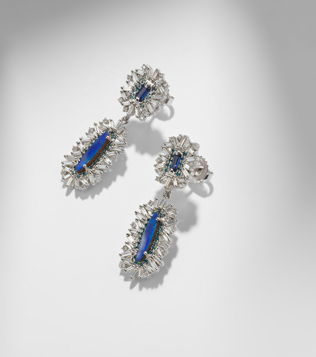 Suzanne Kalan 18kt white gold earrings with gemstones