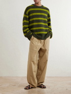 The Elder Statesman - Ridgeline Striped Cashmere-Blend Sweater - Green