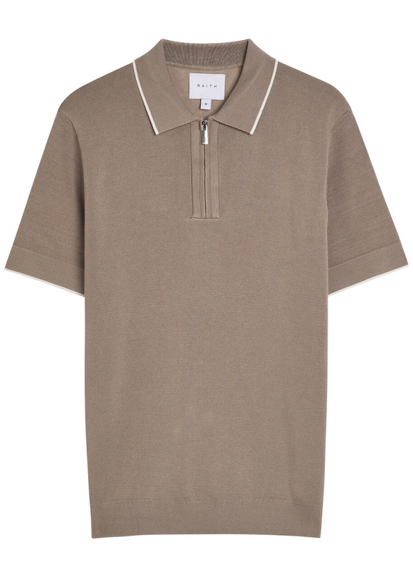 Photo: Raith Henry Knit Polo Shirt Taupe