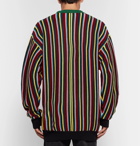 Balenciaga - Oversized Distressed Logo-Intarsia Virgin Wool-Blend Sweater - Men - Multi