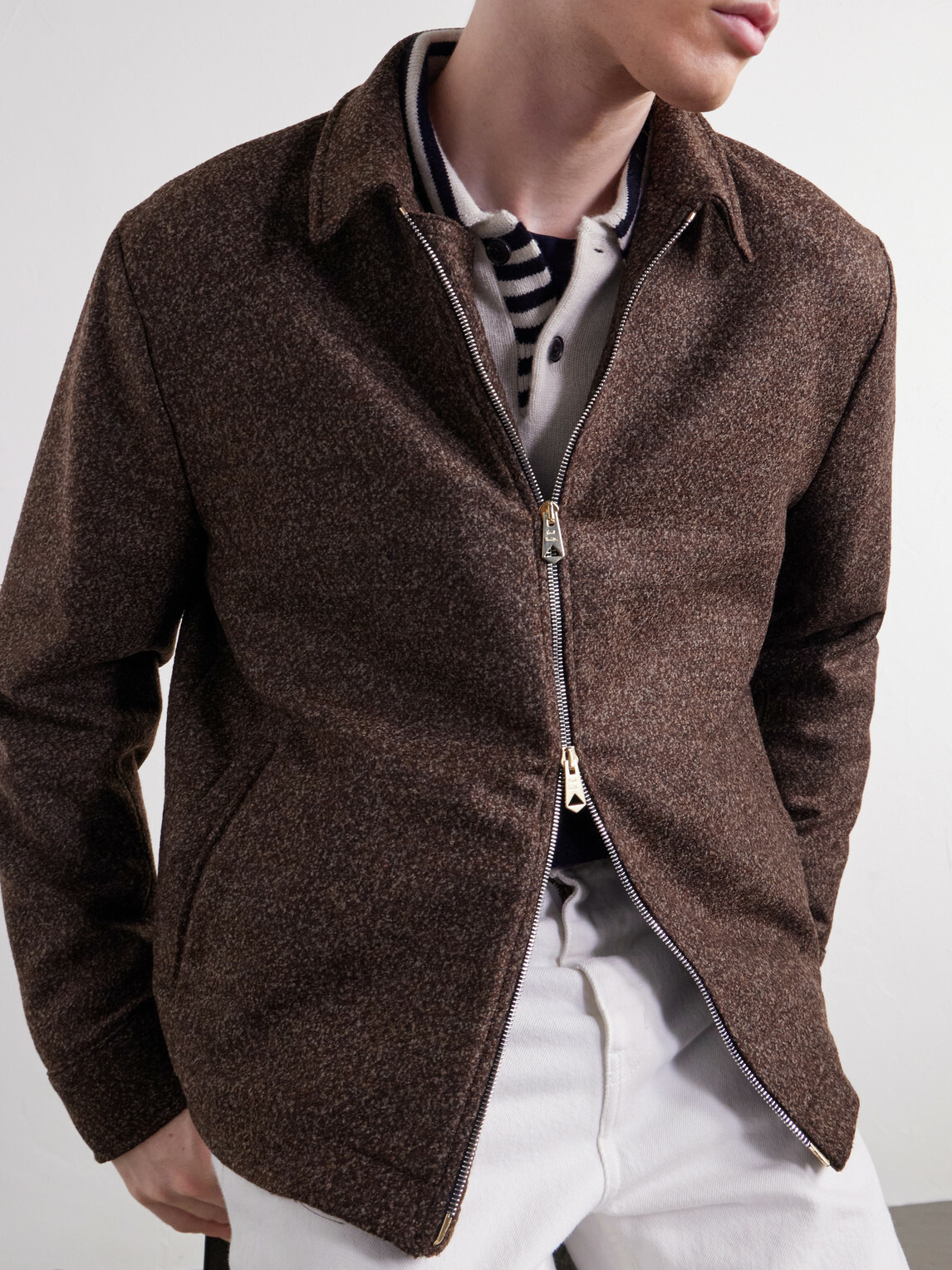 Paul Smith - Wool-Blend Bouclé Blouson Jacket - Brown