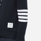 Thom Browne Men's Long Sleeve 4 Bar Striped Waffle Polo Shirt in Navy