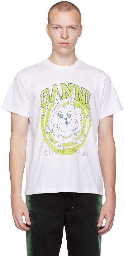 Photo: GANNI White Bunny T-Shirt