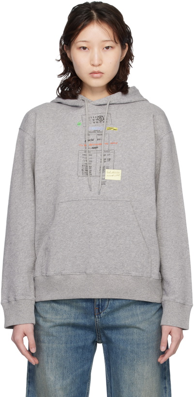 Photo: MM6 Maison Margiela Gray Unbrushed Cotton Hoodie