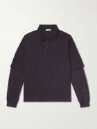 AGOLDE - Curren Layered Cotton-Piqué Polo Shirt - Brown