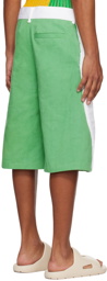 Stanley Raffington SSENSE Exclusive Green & White Denim Shorts
