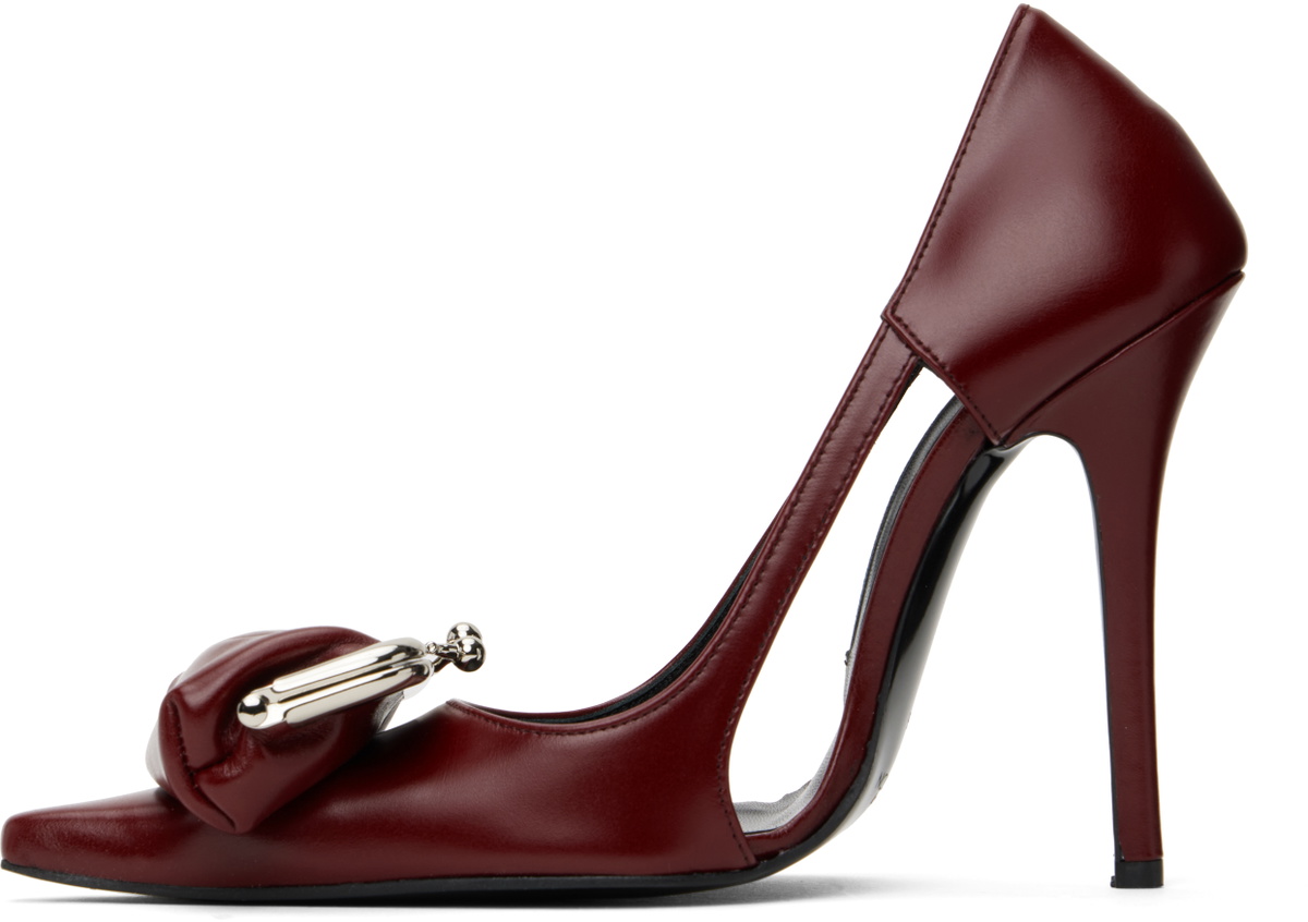 Pushbutton Burgundy Coin Purse Pointy Heels