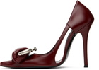 Pushbutton Burgundy Coin Purse Pointy Heels