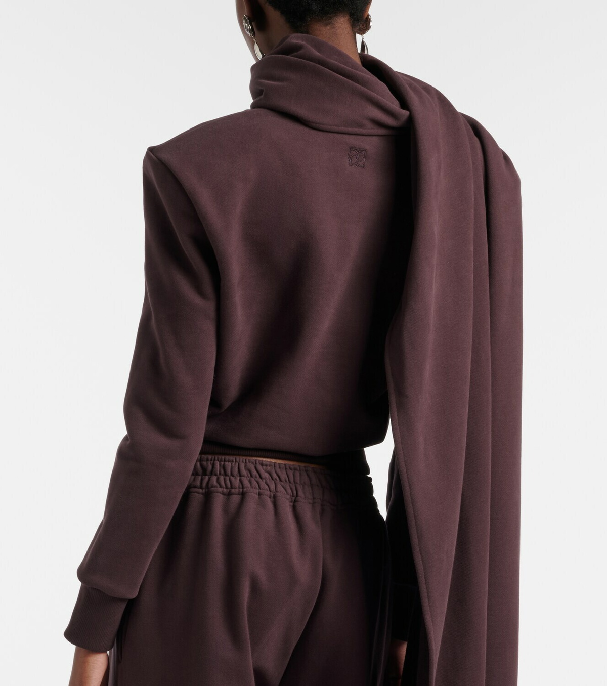 Magda Butrym Draped scarf-detail cotton sweatshirt