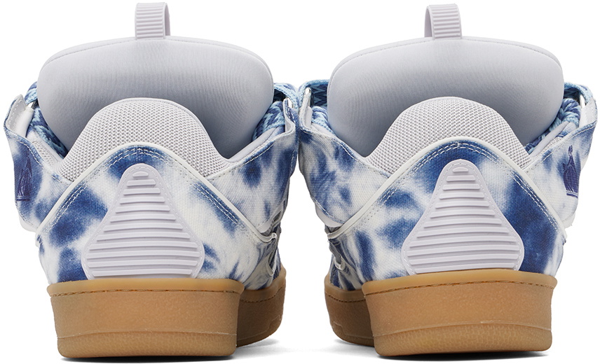 Lanvin SSENSE Exclusive Blue Curb Washed Denim Sneakers Lanvin