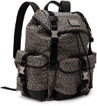 Dolce & Gabbana Beige & Black Re-Edition Jacquard Backpack