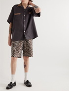 Wacko Maria - Camp-Collar Polka Dot-Trimmed Lyocell Shirt - Black