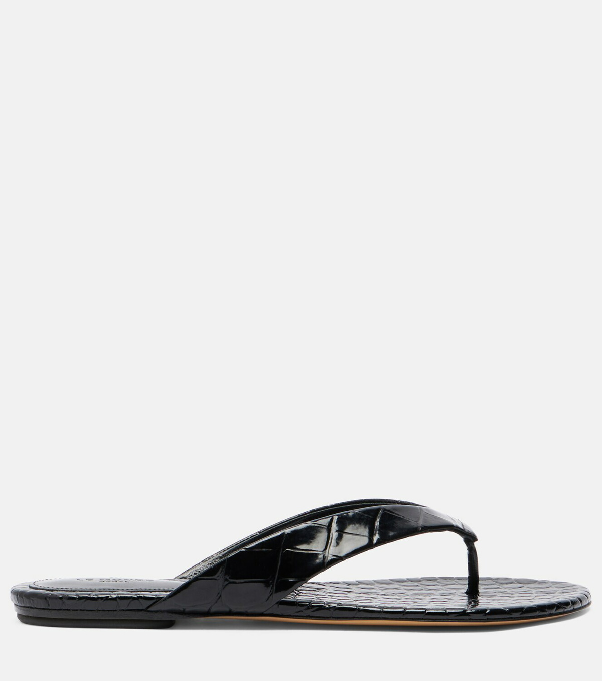 Le Monde Béryl Croc-effect leather thong sandals