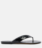 Le Monde Béryl Croc-effect leather thong sandals