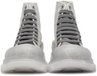 Alexander McQueen Grey Print Tread Slick High Sneakers