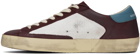 Golden Goose Burgundy & White Super-Star Sneakers