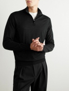 Zegna - Slim-Fit High Performance™ Wool Half-Zip Sweater - Black