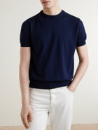 Canali - Knitted Cotton T-Shirt - Blue