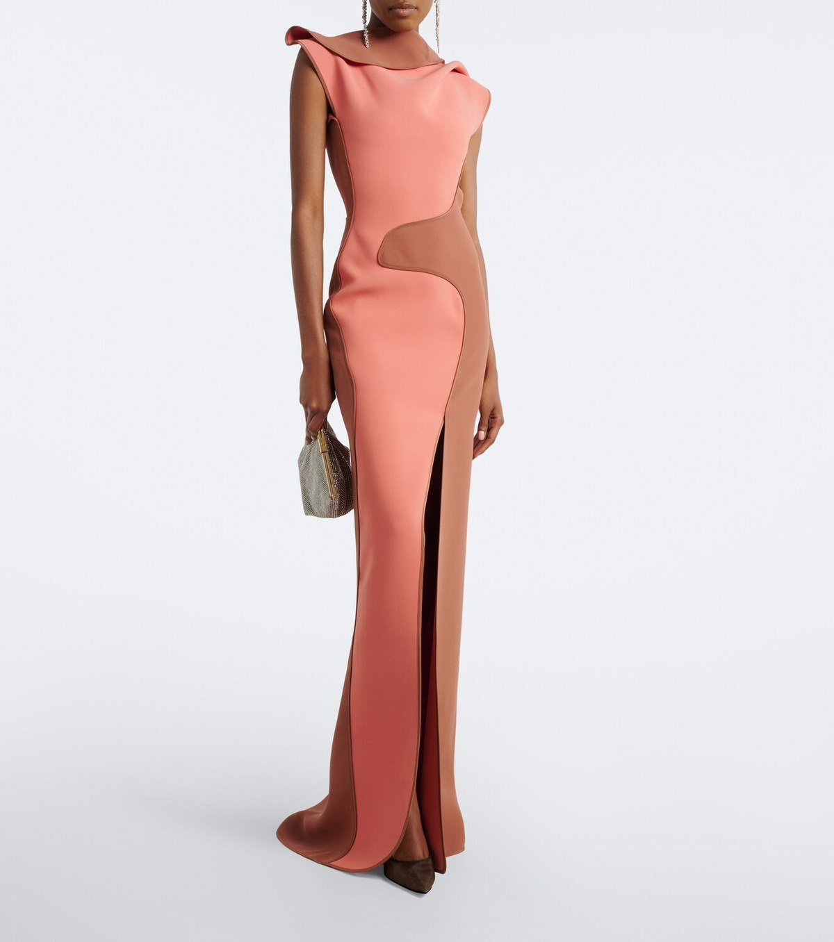 Maticevski Cinnamon draped paneled gown