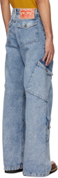 EGONlab Blue Cargo Pocket Jeans