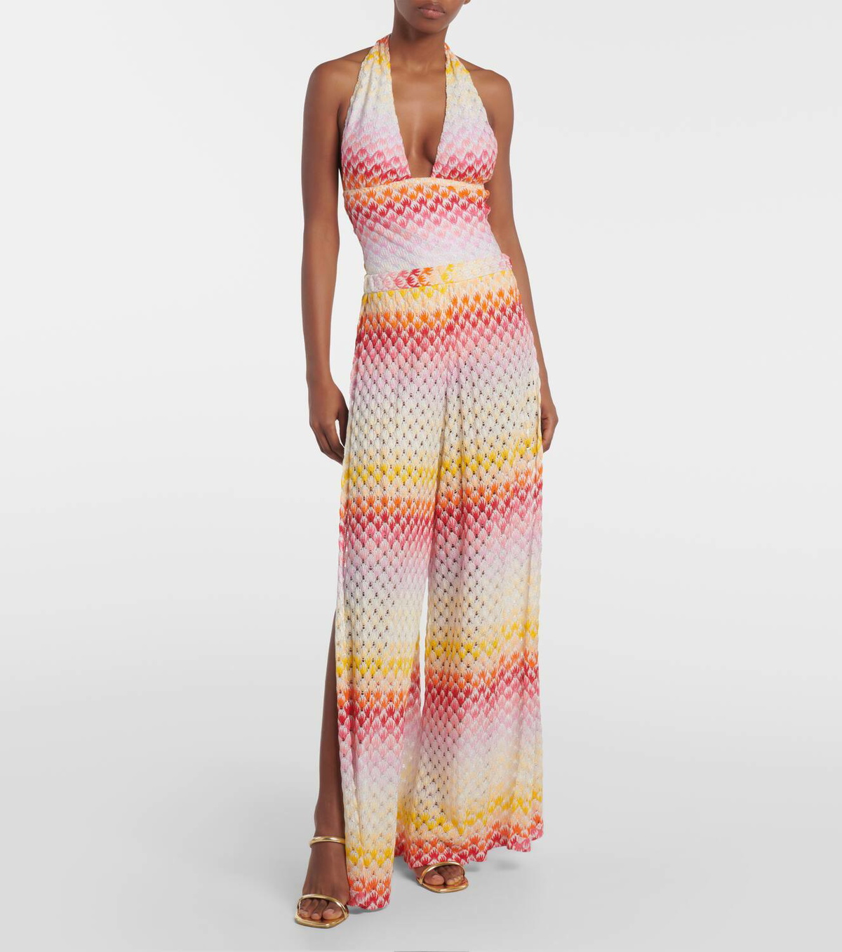 Missoni Mare Printed pointelle palazzo pants