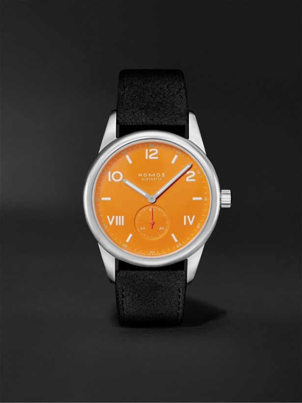 Photo: NOMOS Glashütte - Club Campus Hand-Wound 38mm Stainless Steel and Leather Watch, Ref. No. 729