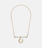 Marie Lichtenberg 18kt gold and leather pendant necklace with diamonds