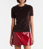 Courrèges Cotton-blend velvet T-shirt