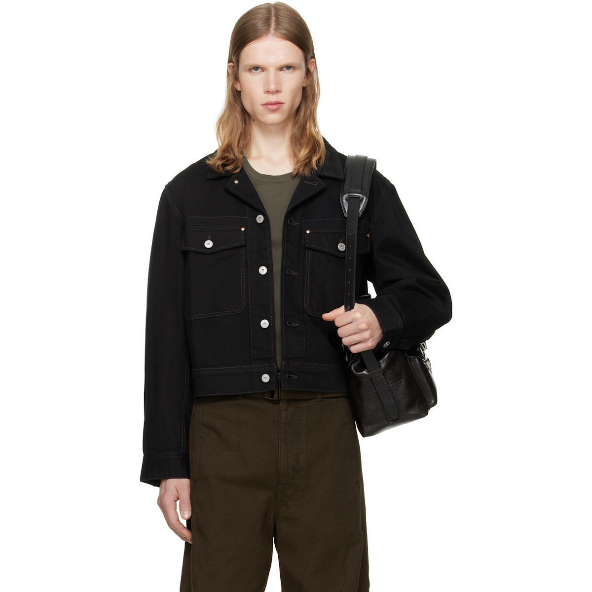 LEMAIRE Black Denim Trucker Jacket