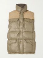 RRL - Suede-Trimmed Shell Gilet - Green
