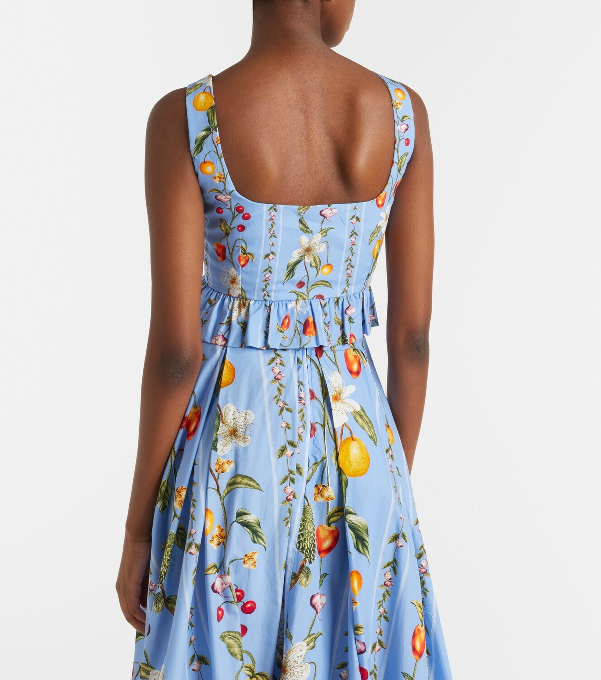 Agua by Agua Bendita Eslabón printed cotton bustier top