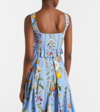 Agua by Agua Bendita Eslabón printed cotton bustier top