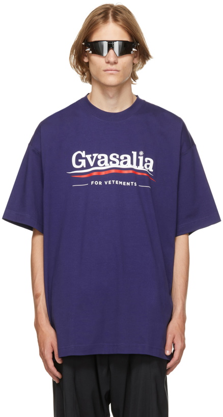 Photo: VETEMENTS Navy 'Gvasalia' T-Shirt