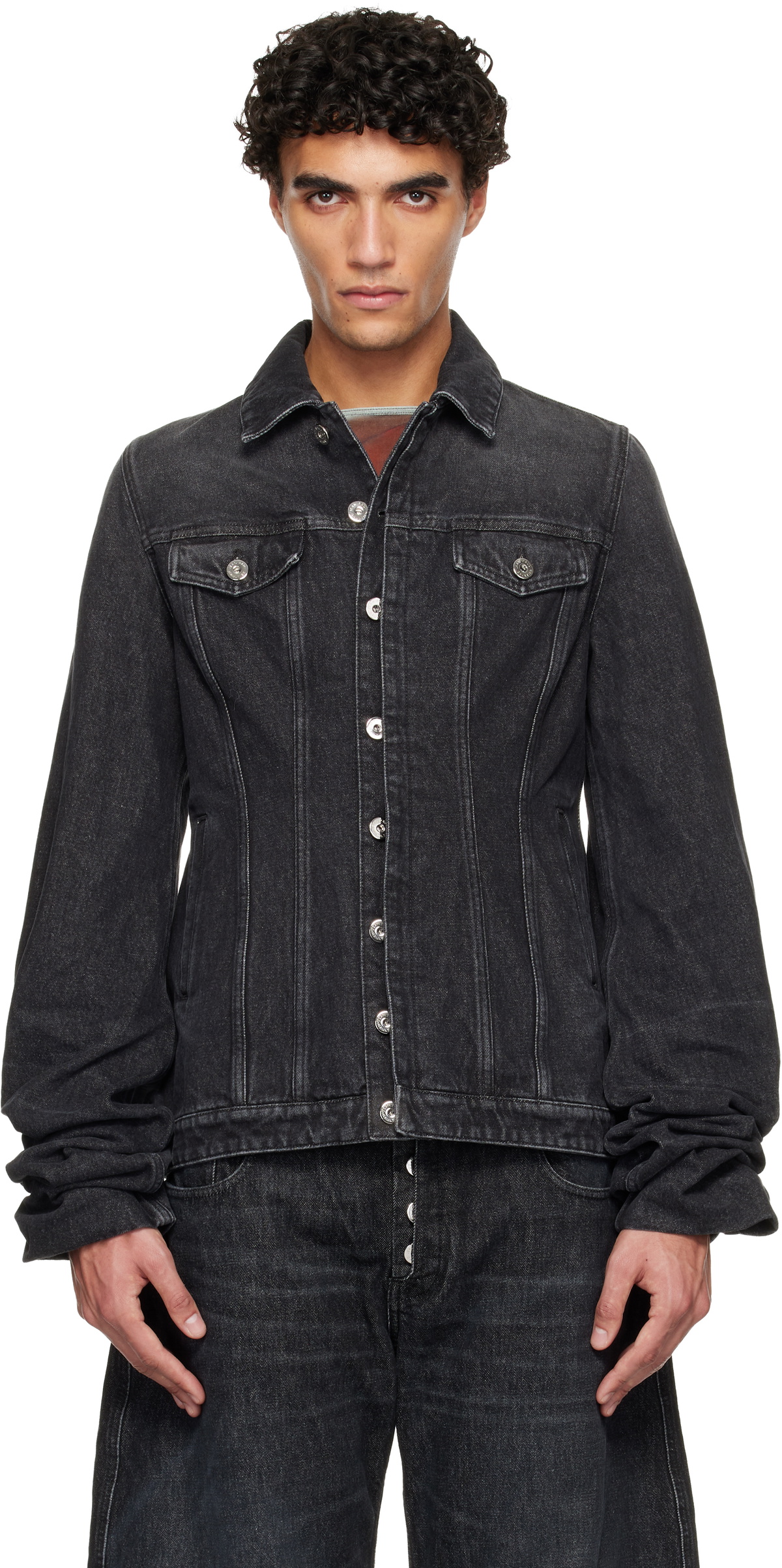 Jean Paul Gaultier Black Heavy Wool Bomber Jacket Jean Paul Gaultier