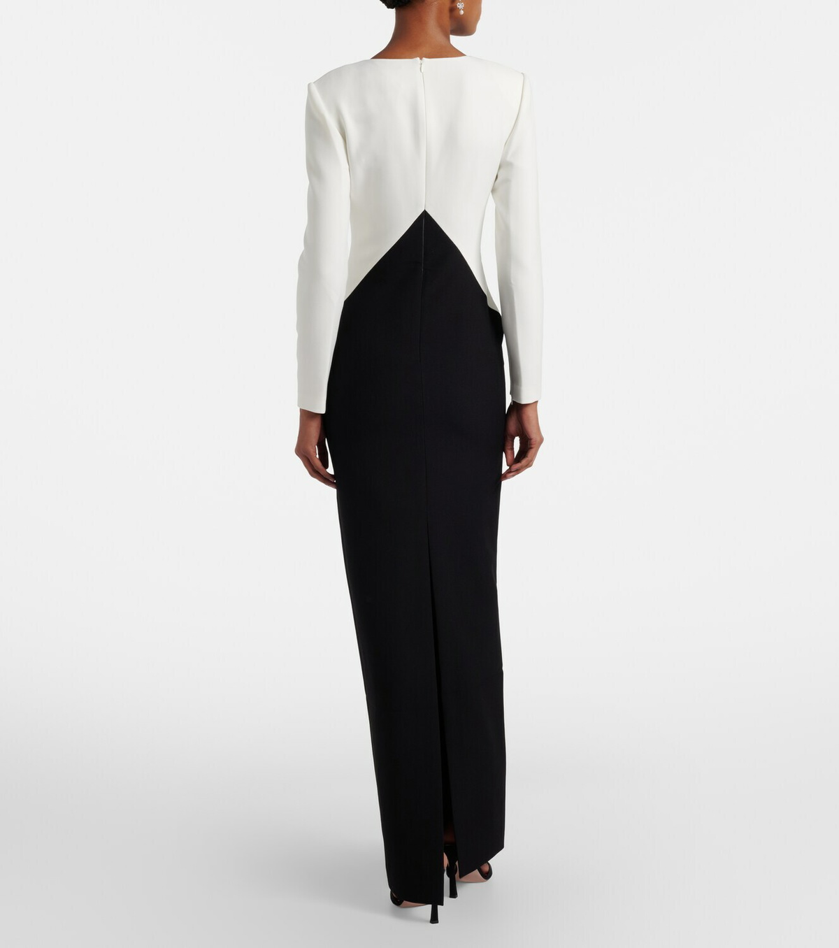 Roland Mouret Floral-appliqué crêpe gown
