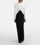 Roland Mouret Floral-appliqué crêpe gown