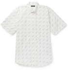 Balenciaga - Button-Down Collar Logo-Print Cotton-Poplin Shirt - White