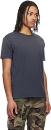 RRL Blue Garment-Dyed Pocket T-shirt