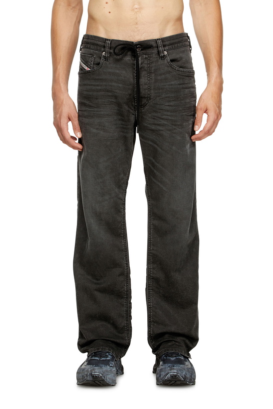 Photo: Diesel Relaxed Regular Waist 2080 D-Reel Joggjeans, Black/Dark grey, Zip fly