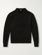 A.PRESSE - Brushed Cashmere Polo Sweater - Black