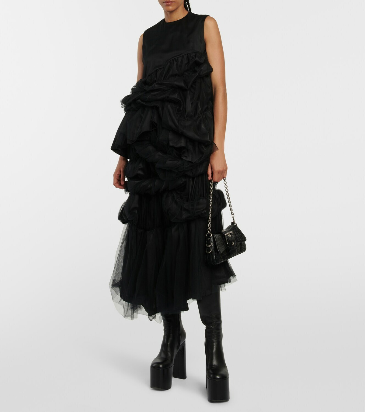 Noir Kei Ninomiya Tulle and satin top Noir Kei Ninomiya