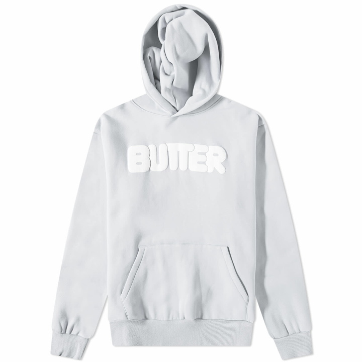 Photo: Butter Goods Men's Puff Logo Hoody in Cement