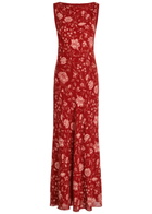 Reformation Prescott Floral-print Chiffon Maxi Dress Red