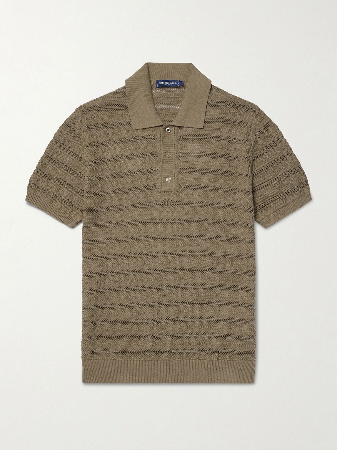 Frescobol Carioca - Vidal Open-Knit Cotton Polo Shirt - Green