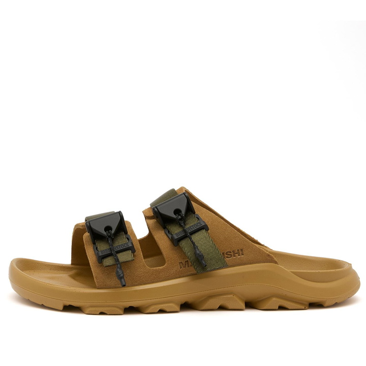 Photo: Maharishi Men's x 1303 Birkenstock Mogami Terra Sandal in Sand/Olive