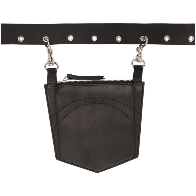 Dheygere Black Leather Pocket Belt Dheygere