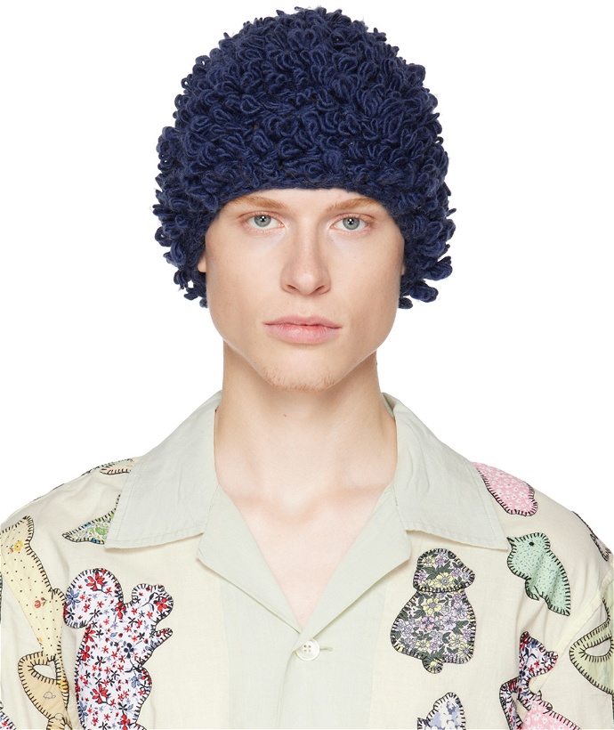 Photo: Bode Blue Loopy Knit Beanie